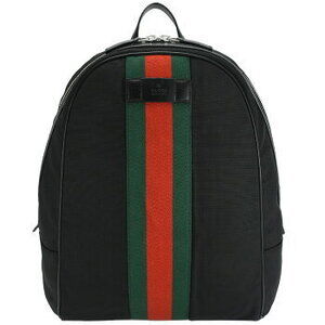 Gucci Sherry Line Backpack black canvas Parana leather webbing